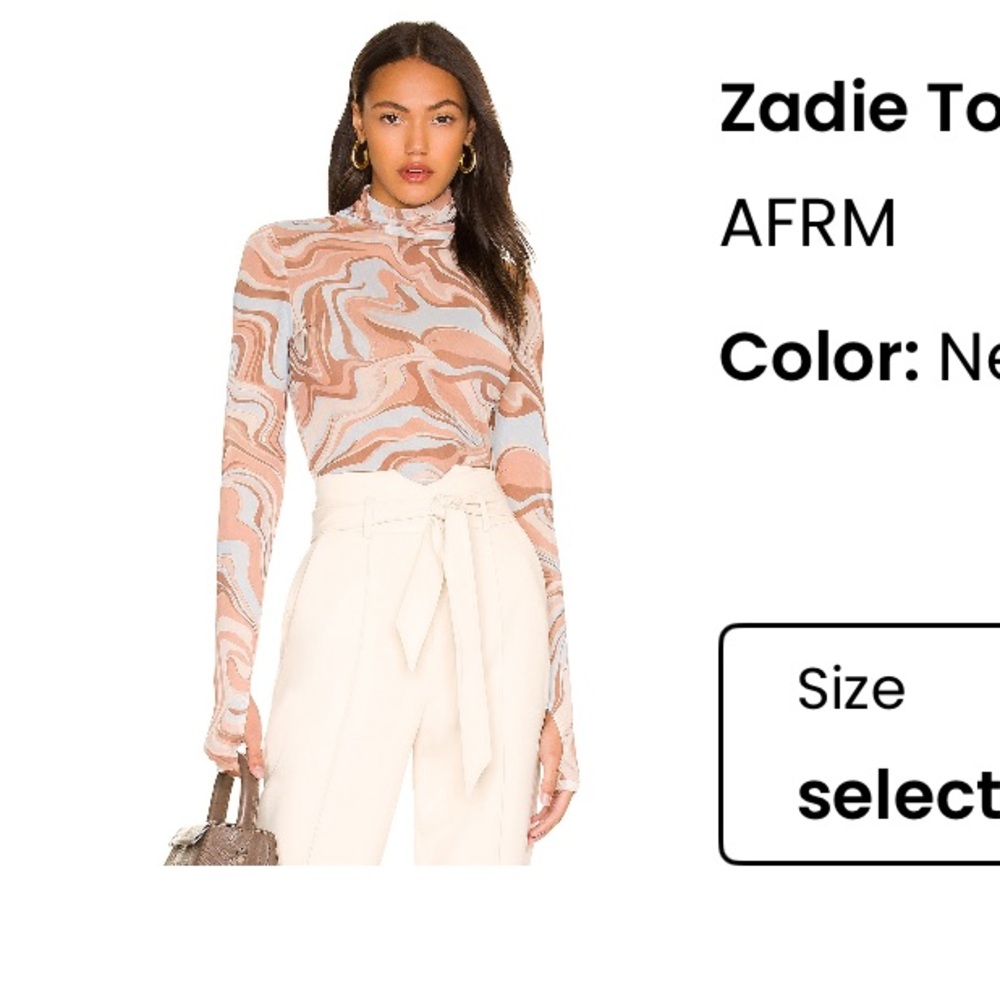AFRM Marble Mock-neck Top